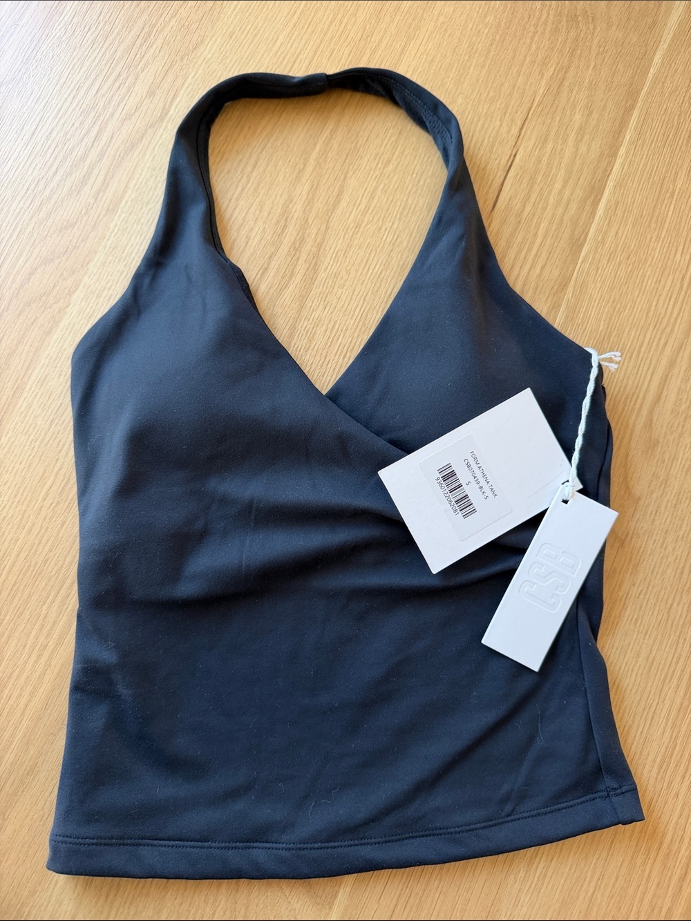 CSB Black Halter Wrap Top NWT Size Small Activewear